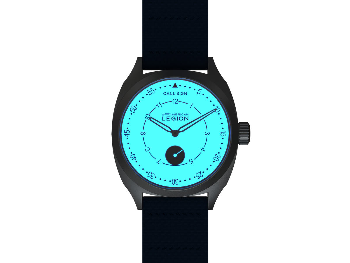 Waypoint white dial pilot watch on wrist