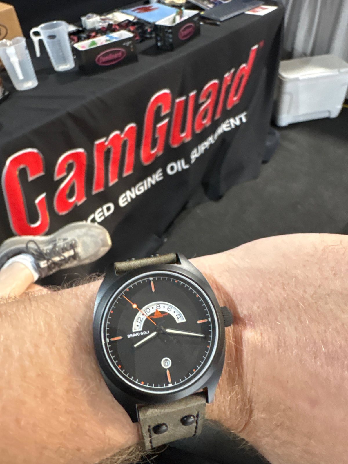 Joel's photo: his Discovery on the wrist at an airshow.