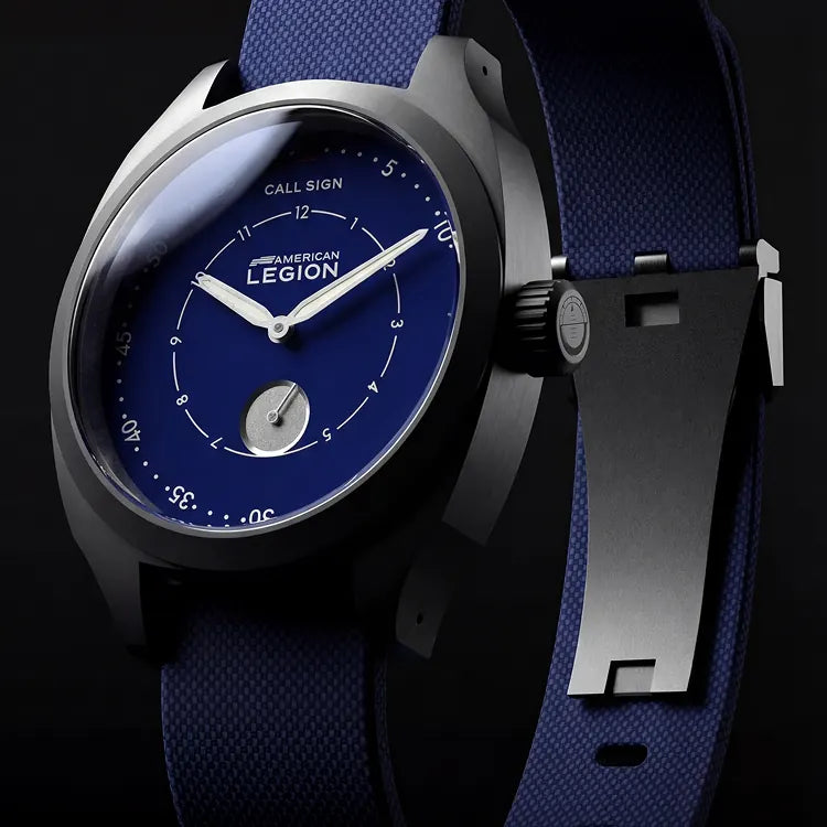 Blue dial American Legion Waypoint watch