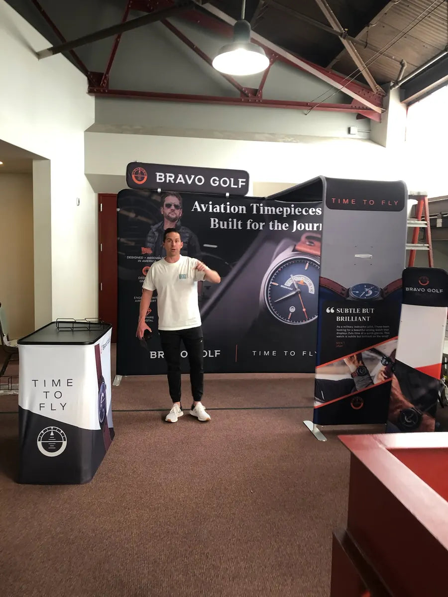 The early Bravo Golf display being set up before an airshow